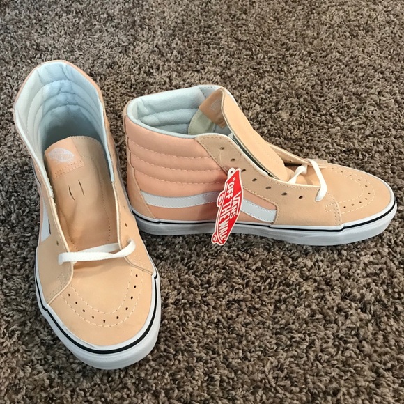 peach high top vans